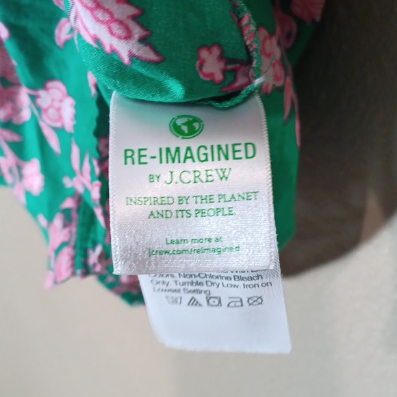 J. Crew Green Floral Ruffle Sleeveless Blouse - Picture 3 of 4